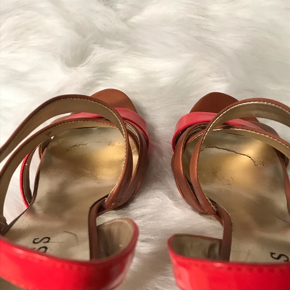 Guess Summer Love Heels Brown and Coral Heels - Picture 5 of 13